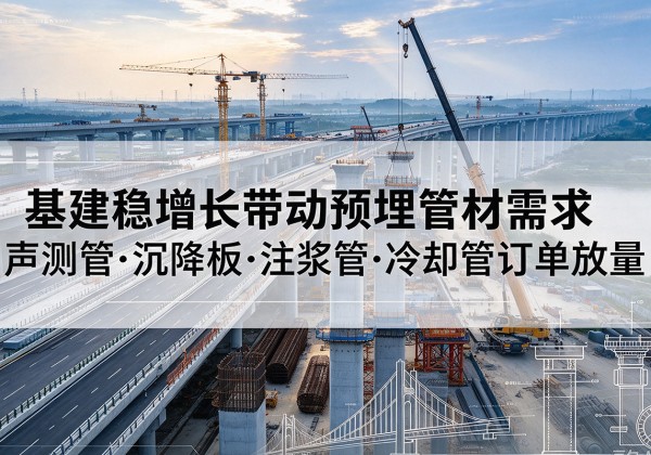 清苑基建稳增长带动预埋监测管材需求，声测管、沉降板、注浆管订单持续放量